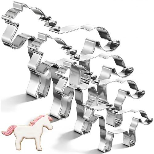 Havawish 4 Pcs Horse Cookie Cutter Set 2 to 5 in Stainless Steel - style: Horse