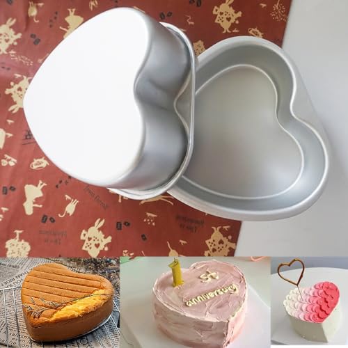 Heart Shaped Cake Pan 6 Inch, 2 Pack Aluminum Baking Mold - size: 6 Inch Aluminum