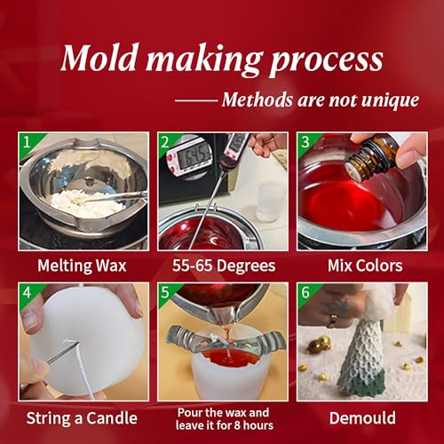 5PCS 3D Christmas Tree Silicone Candle Soap Epoxy Resin Wax Mold - color: 5PCS Christmas Tree Mold