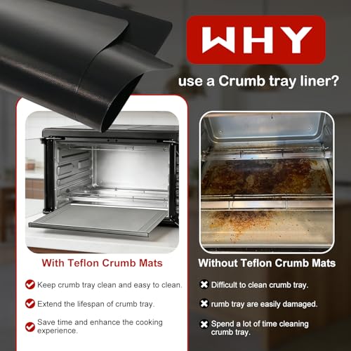 5 Pcs Reusable Air Fryer Crumb Tray Liners Compatible with Gourmia GTF7460 Toaster Oven Air Fryer Combo, Heat Resistant Nonstick Teflon Drip Pan Liners for Gourmia Accessories - size: Reusable Crumb Tray Liners