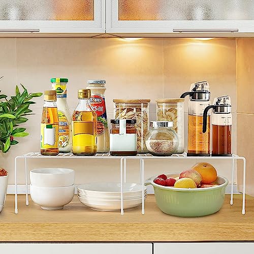 Orgneas Expandable Cabinet Shelf Organizer Rustproof Metal Shelf Riser - color: Expandable 2 Sets