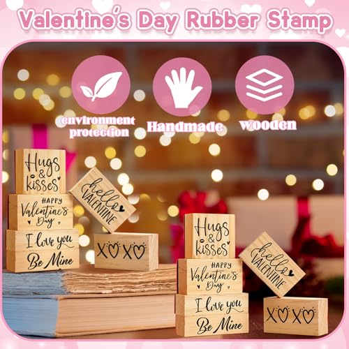 Watersay 6 Pcs Valentine Rubber Stamp Set - color: Love