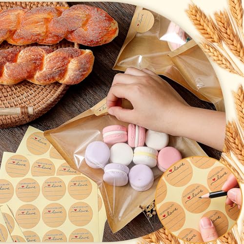 Outus 1500 Pcs Cookie Packaging Bags with Seal, 7.1 x 7.5 Inch, Brown - color: Brown, size: 7.1 x 7.5 Inch