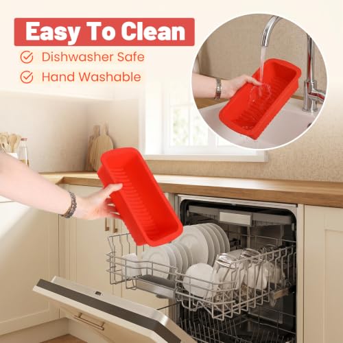 8 Pcs Silicone Bread Loaf Pan Set, Silicone Loaf Pan for Baking Bread