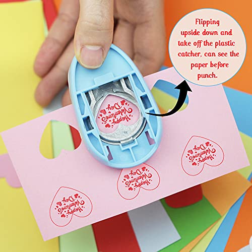 ECOHU Heart Punches for Paper Crafts, 1-Inch Across, Small Hole Heart Punch Cutter, Lever Punch, Shape for Card Making, Scrapbooking, DIY Arts.