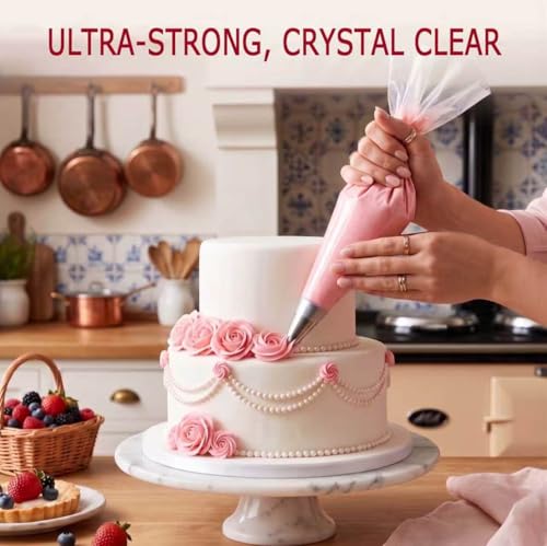 Cokuma 16" Piping Bags, 100 Count Disposable Pastry Bag for Cake Decorating