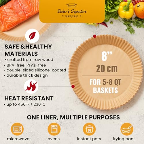 Air Fryer Liners for Ninja, 125 Pcs Round Disposable Airfryer Paper Liners - color: 8" Round