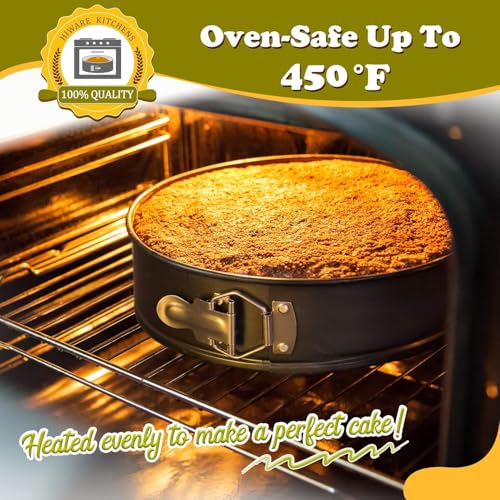 HIWARE Springform Pan Set of 3 Non-stick Leakproof Round Cake Pan Set Includes 3 Pieces 6" 8" 10" - size: 6+8+10 Inch