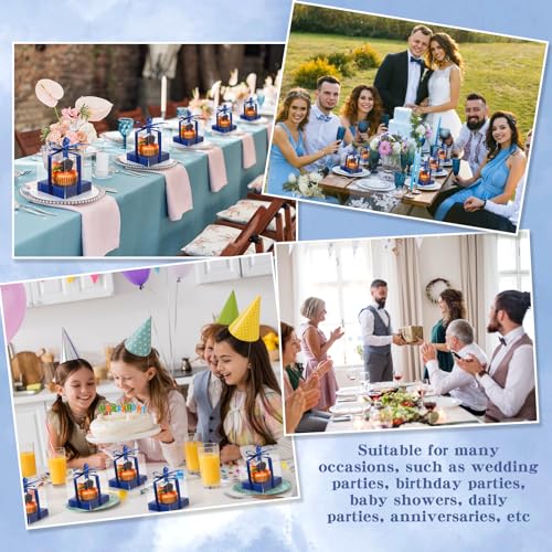 Thenshop 50 Pcs Clear Cupcake Boxes Individual 3.5 Inch, Navy Blue - color: Navy Blue