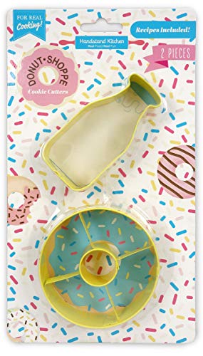 Handstand Kitchen 2-piece Cookie Cutter Set - Donut and Milk Bottle - color: Donut Shoppe