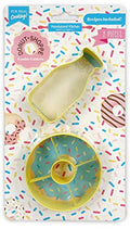 Handstand Kitchen 2-piece Cookie Cutter Set - Donut and Milk Bottle - color: Donut Shoppe