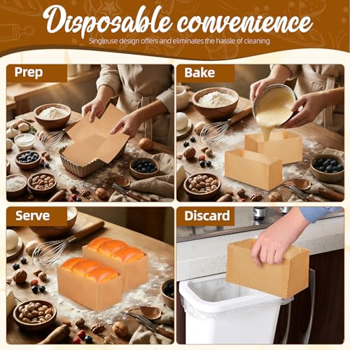 SHINEOFI 100 Pack Parchment Paper Loaf Pan Liners Nonstick Baking Sheets