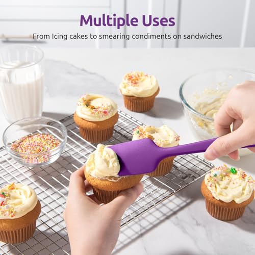 U-Taste 600ºF Heat Resistant Silicone Spatulas for Cooking, 4Pcs/Purple - color: Purple