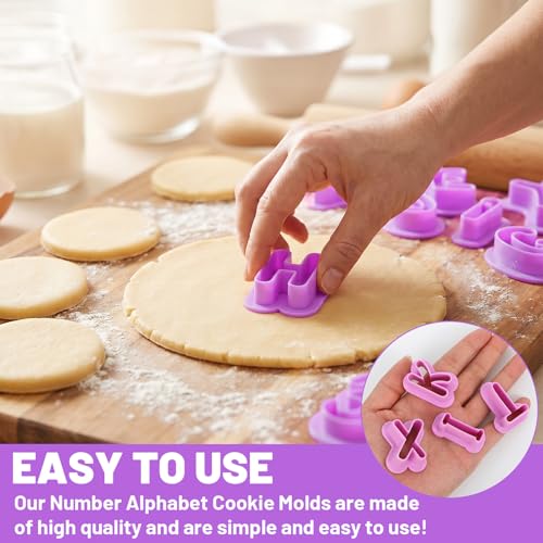 35 Pcs Letter Number Cookie Cutters, Fondant Letter Cutters, Number Cookie Cutter, Cake Pop Mold, Alphabet Numbers Shapes Clay Cutter Cake Decorating Biscuit Pastry Plunger Baking Party Decor
