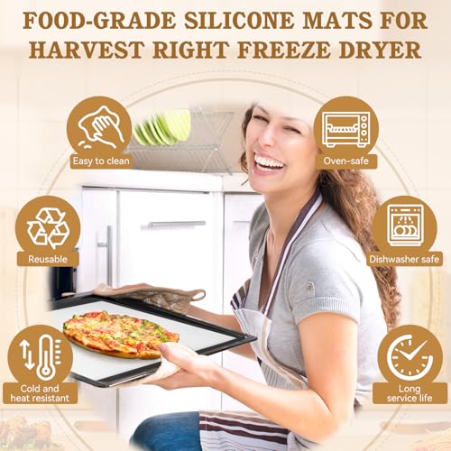 Silicone Baking Mats for Harvest Right Freeze Dryer Trays, Small/Medium/Large, Food-Safe Non-Stick Freeze Drying Mats, Heat Resistant Reusable Oven Liners, Medium-5PCS - size: medium