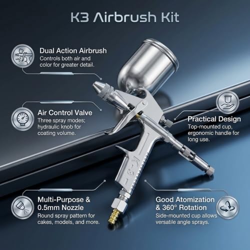 HEEPDD K3 Airbrush Kit, 40MPa Spray Gun