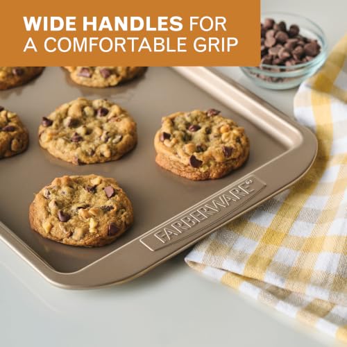 Farberware Nonstick Bakeware 10 x 15" Cookie Pan, Metal Baking Pan, Mocha - size: 10" x 15"