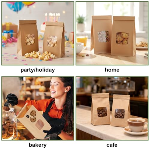 Moretoes 100pcs Small Bakery Cookie Bags with Seal,3.5x2.3x6.8In Treat Bags - size: 3.5*2.3*6.7inch