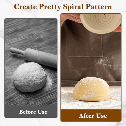 6 Pack 5 Inch Mini Banneton Bread Proofing Baskets, Small Sourdough Bread Baking Supplies for Artisan Bread Baking, Dough Rising - size: 5"Round Basket-6 PCS