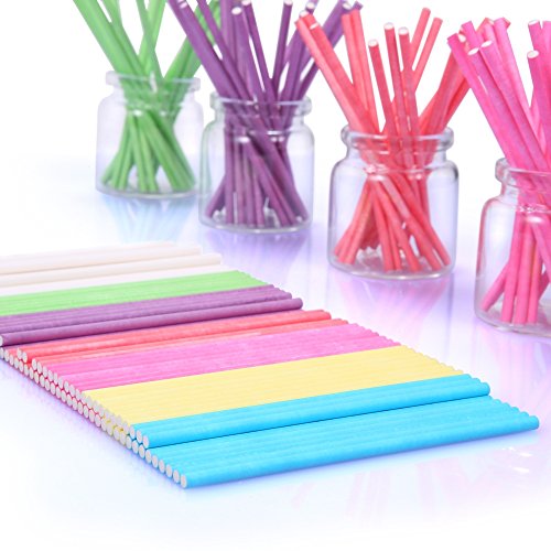BakeBaking Colored Cake Pop & Lollipop Sticks 4 in, 7 Colors, 210 Count