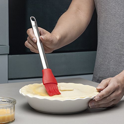 Zeal Pastry Basting Brush with Stainless Steel Handle, Silicone, Red, 26 x 4 x 26 cm - color: Red