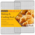 2 PCS Cooling Racks for Cooking and Baking, 10" x 16", Black - color: Black, size: 10‘’x16‘’-2PC
