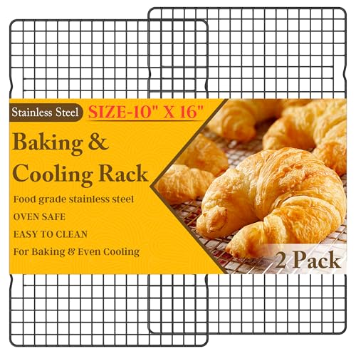 2 PCS Cooling Racks for Cooking and Baking, 10" x 16", Black - color: Black, size: 10‘’x16‘’-2PC