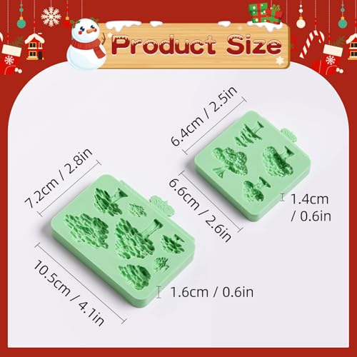 Christmas Tree Fondant Cake Decoration Silicone Molds Set of 2 - color: 2 Pieces