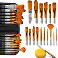 Acrylic Paint Brush Set of 16, Artist Paint Brushes for Acrylic Painting