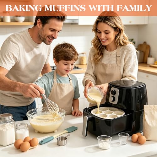 CAKETIME Silicone Muffin Pan for Air Fryer Oven, 7 Cups, 2 Pack - size: 2pcs: 7-Cup 2.5 in