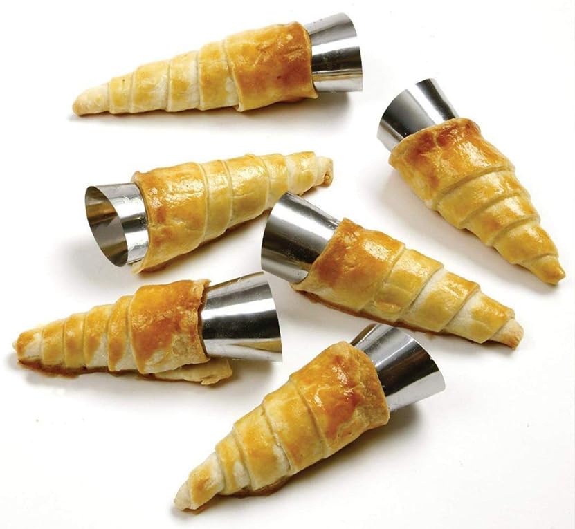 12pcs Cream Horn Molds, Stainless Steel Baking Cones, Non-stick Baking Molds for Danish Pastry Lady Lock Form, Ice Cream Mold, Cream Roll, Croissant(Cone) - size: 12pcs Cone