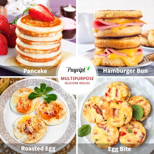 Puyeipt Air Fryer Muffin Top Pans, 2 Pack, 6 Cups