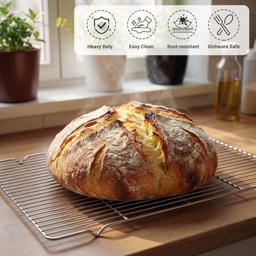 Lounsweer 2 Pcs Cooling Racks, 24L x 16W x 1H Stainless Steel Wire Rack - size: 24L X 16W X 1H