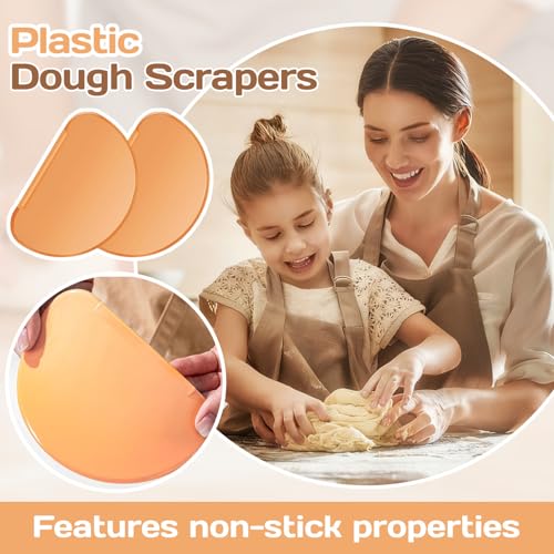 2PCS Bowl Dough Scraper,Flexible Bowl Scraper,Curved Edge Bread Dough Scraper Bowl Spatula,Spatula Multipurpose Baking Food Scraper,Pastry Cutter Tool