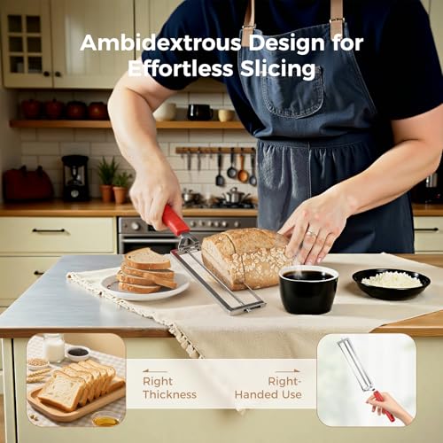 Upgraded Adjustable Bread Knife for Homemade Bread,Stainless Bread Slicer