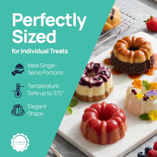 O'CREME Mini Cake Pan with Container, Non-Stick Silicone, 50 Pack - size: Mini Cake Pan and Container Set