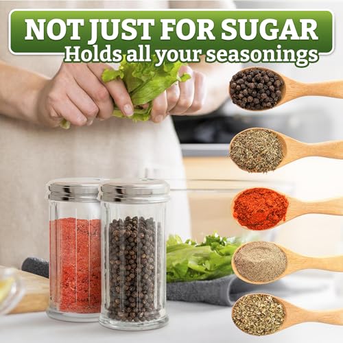 Set of 2 Glass Sugar Container for Sugar and Creamer Set 12 Oz - size: 2 Pcs 12 Oz