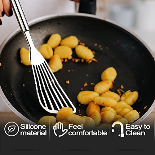 Tenta Kitchen SPatulas Set Stainless Steel Slotted Spatula, Egg Fish Spatulas Set For Nonstick Cookware, (Set Of 2)