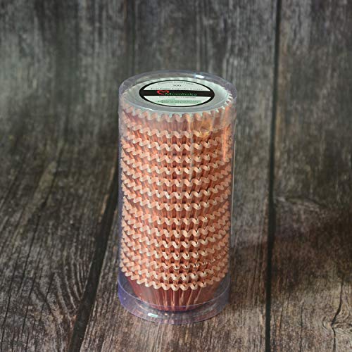 Mini Rose Gold Foil Cupcake Liners Muffin Baking Cups for Party and More, 300-Count - color: Rose Gold