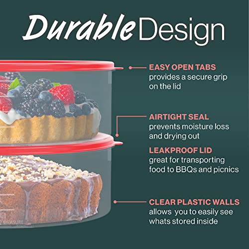 4 Pack Pie Carrier Cake Storage Container with Lid | 10.5" Large Round Plastic Cupcake Cheesecake Muffin Flan Cookie Tortilla Holder Storage Containers Airtight | Pie Keeper Transport Container - size: 4 Pack