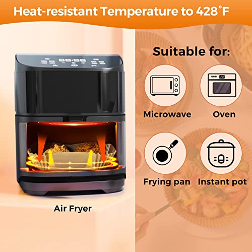 Air Fryer Liners Disposable, 100Pcs Parchment Paper 6.5" Square for 3-5QT - size: 6.5"Square