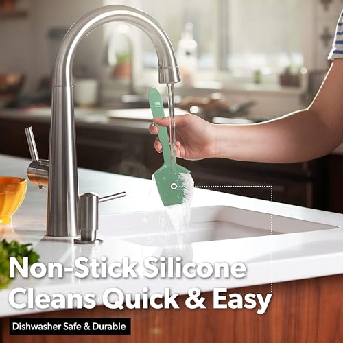 DI ORO Silicone Spatula Set - 600F Heat Resistant, 5-Pc Sage - color: Sage