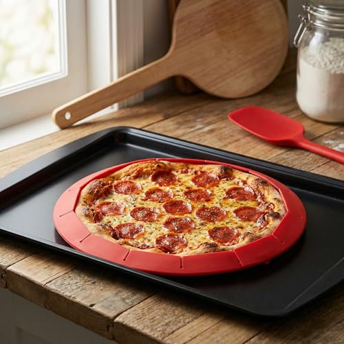 Silicone Pie Crust Shield Adjustable 8 to 11.4 Inch with 2 Finger Guards