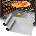 UBeesize 2 Pack Thickened Silver Oven Liners for Bottom of Oven BPA & PFOA Free, Reusable 16x24 Inch Heavy Duty Non Stick Teflon Oven Mats, Fit Electric Gas Toaster Convection Microwave Ovens Grills - color: Silver, size: 24"L x 16"W, style: 2 Pack