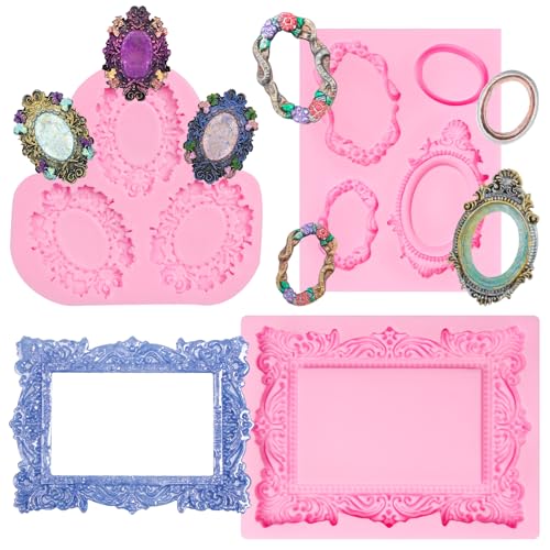 Silicone Picture Frame Molds for Resin Fondant Clay - color: Baroque Frame Mold(XL238)
