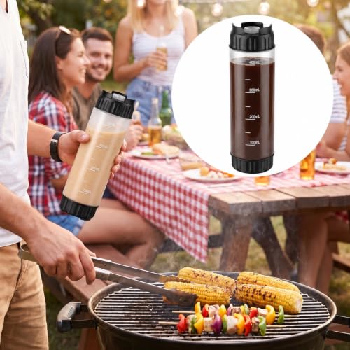 2 Pcs 16 oz Inverted Squeeze Bottles, Valve Condiment Dispenser (Black) - color: Black, size: 16 Ounces (Pack of 2)