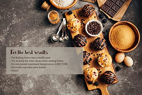 Coffee Set Tulip Baking Cups Cupcake Liners Muffin Liners Greaseproof Paper 200 - color: Coffee