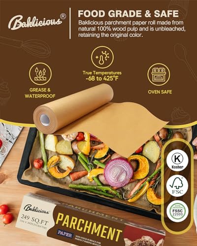 Baklicious 13inch x 242ft Unbleached Non-Stick Parchment Roll 2-Pack - size: 13inch-2pack