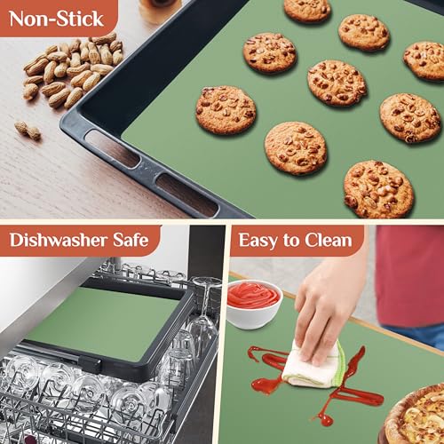 GTJ Silicone Baking Mat Roll, Reusable Baking Sheet Liners, 12 in x 6 ft - color: Matcha Green, size: 72"L x 12"W