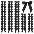 50 Pcs Satin Bows with Twist Ties, 2.5 Inch Gift Wrapping Bows, Black - color: Black